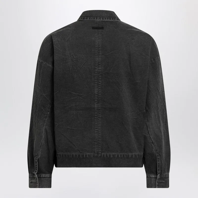 Black Faded Canvas Jacket sold by Wanan Luxury product image thumbnail 2
