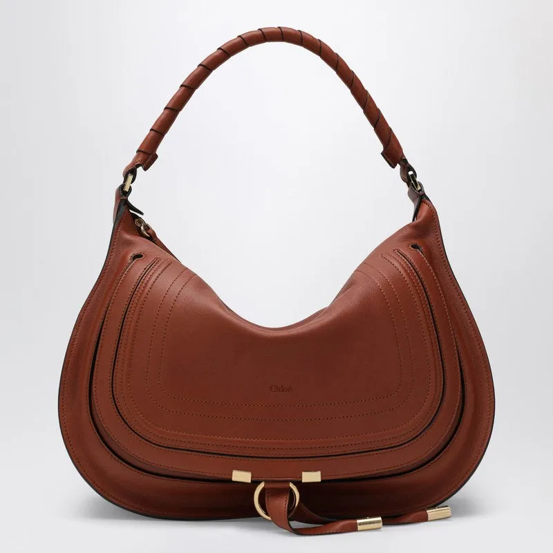 Brown Leather Marcie Shoulder Bag made by Chloe