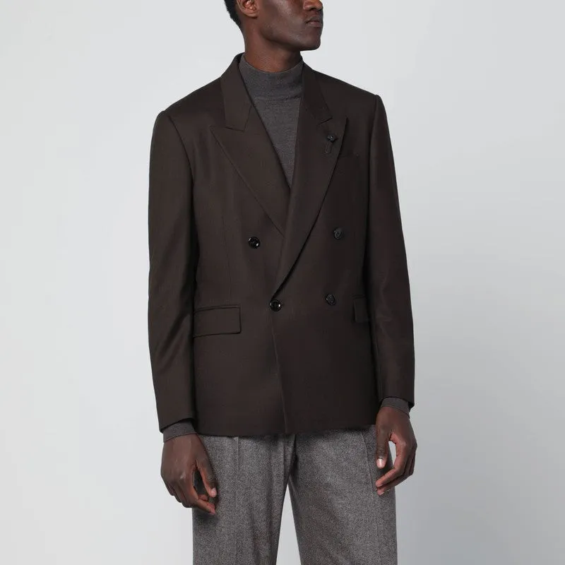 Brown Double-Breasted Wool Jacket sold by Wanan Luxury