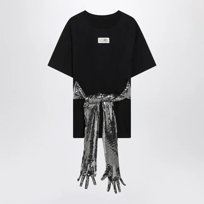 Black Cotton T-Shirt With Gloves made by Maison Margiela