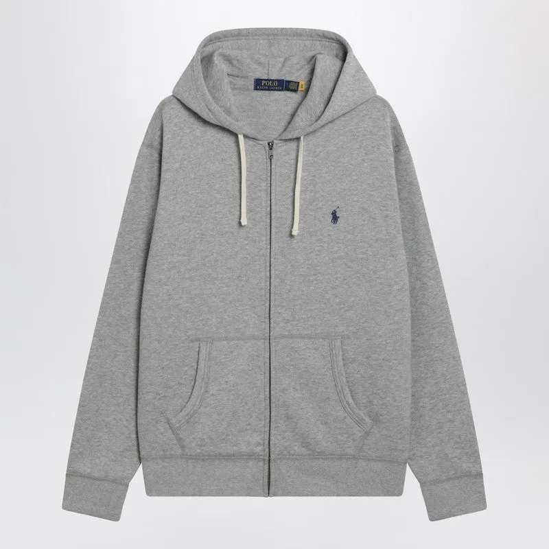 Gray Cotton Fleece Zip Sweatshirt made by Polo by Ralph Lauren