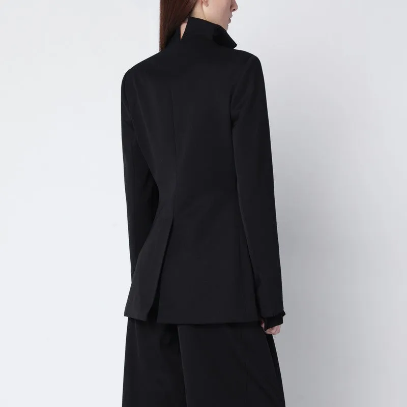 Black Single-Breasted Wool Blazer sold by Wanan Luxury product image thumbnail 2