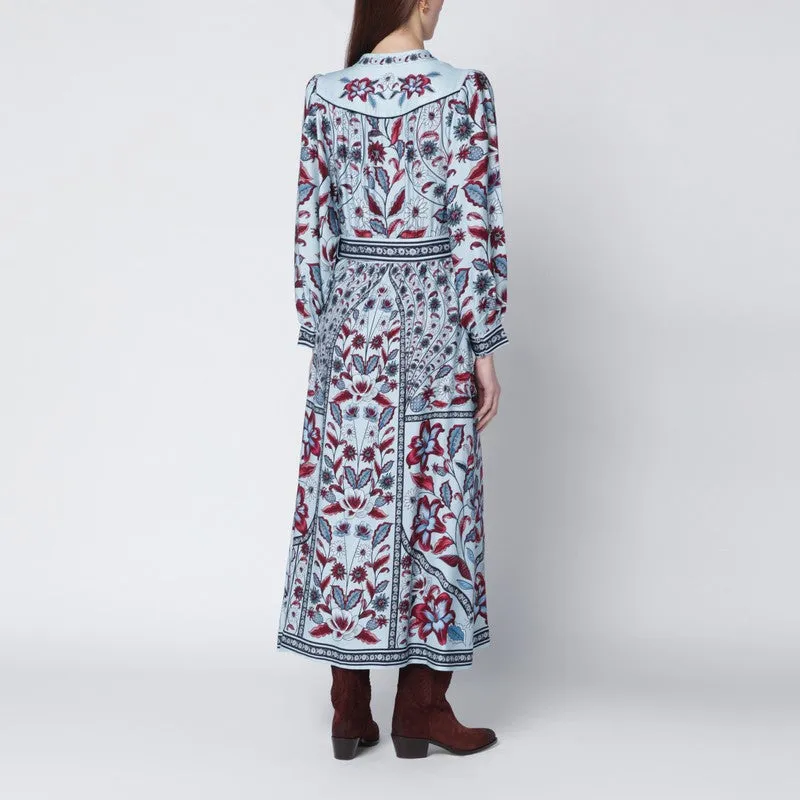 Light Blue Midi Dress With Floral Print sold by Wanan Luxury product image thumbnail 2