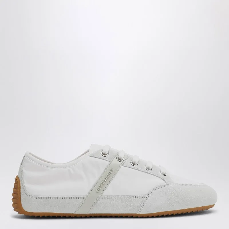 White Silm Sneakers In Nylon And Suede sold by Wanan Luxury