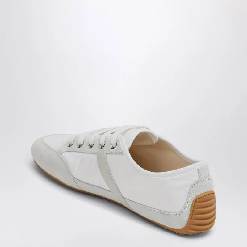White Silm Sneakers In Nylon And Suede sold by Wanan Luxury product image thumbnail 2