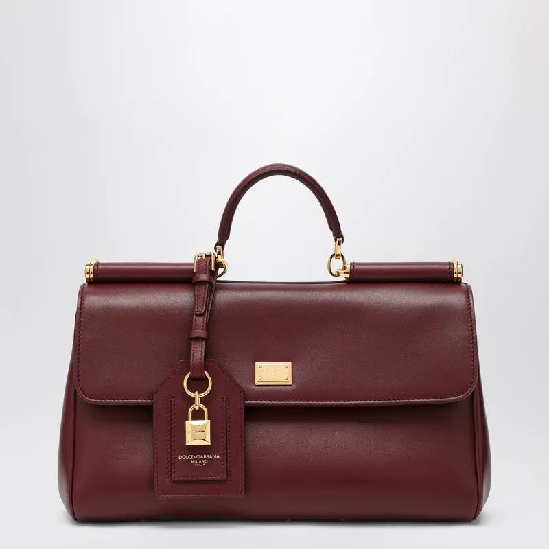 My Sicily Handbag In Burgundy Leather sold by Wanan Luxury