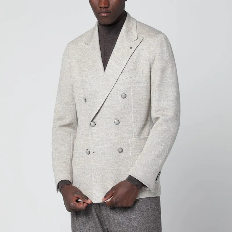 Beige Double-Breasted Wool-Blend Jacket sold by Wanan Luxury