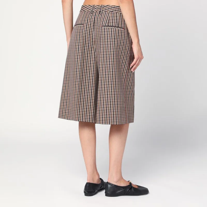 Brown Check Wool Bermuda Shorts sold by Wanan Luxury product image thumbnail 2