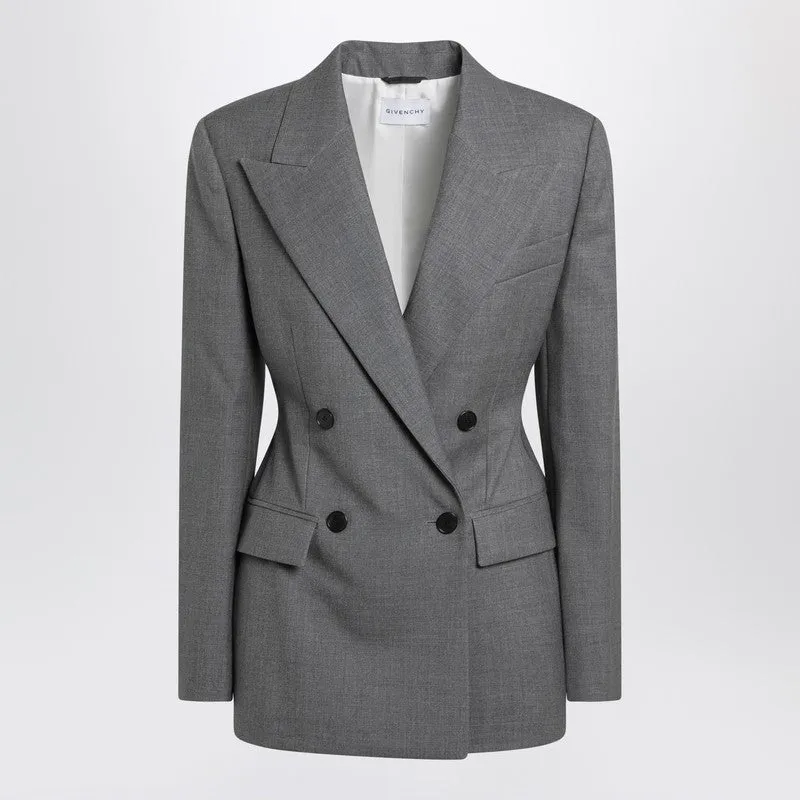 Grey Double-Breasted Wool Jacket sold by Wanan Luxury