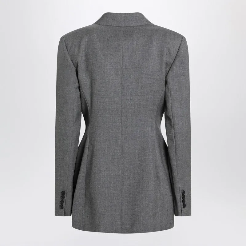 Grey Double-Breasted Wool Jacket sold by Wanan Luxury product image thumbnail 2