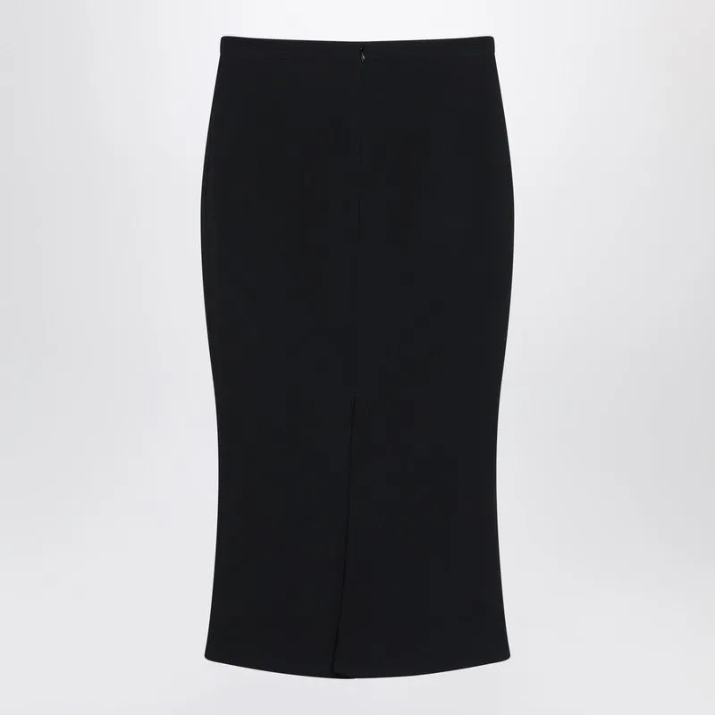 Black Midi Skirt With Pleats On The Back sold by Wanan Luxury product image thumbnail 2