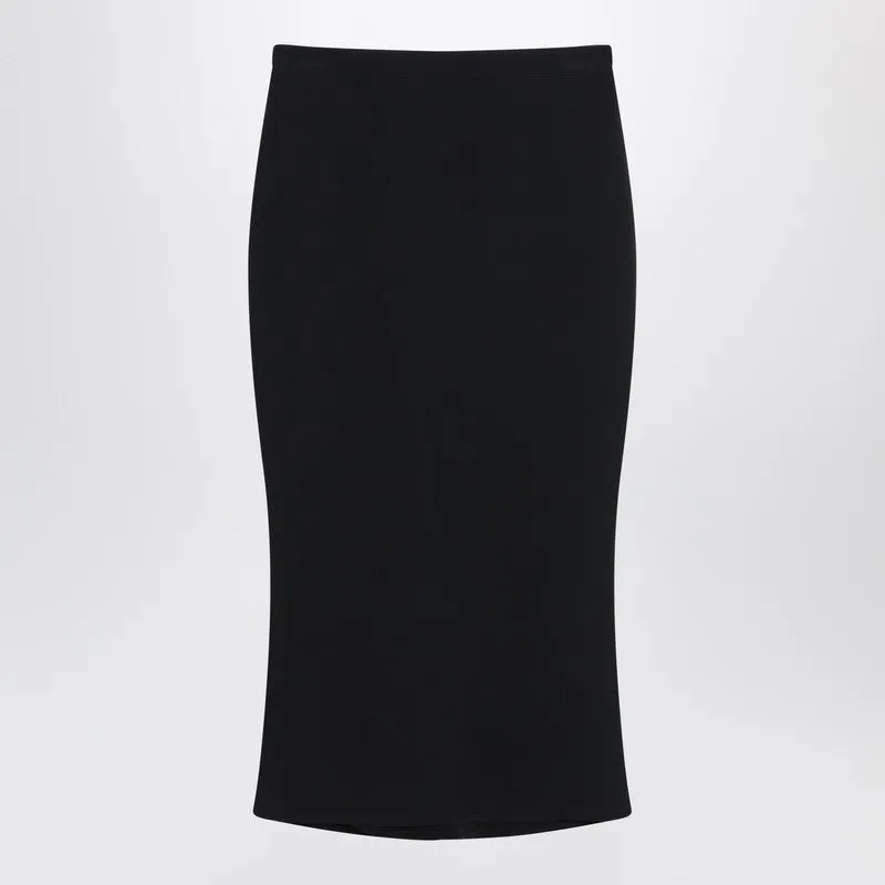Black Midi Skirt With Pleats On The Back sold by Wanan Luxury