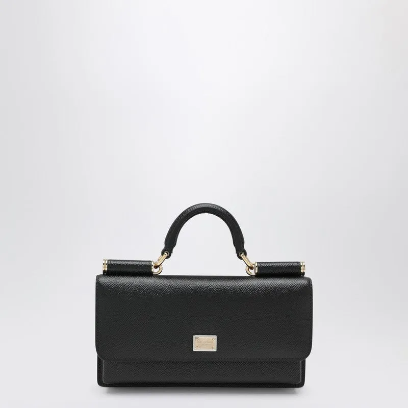 Mini Dauphine Black Leather Bag With Logo Tag sold by Wanan Luxury
