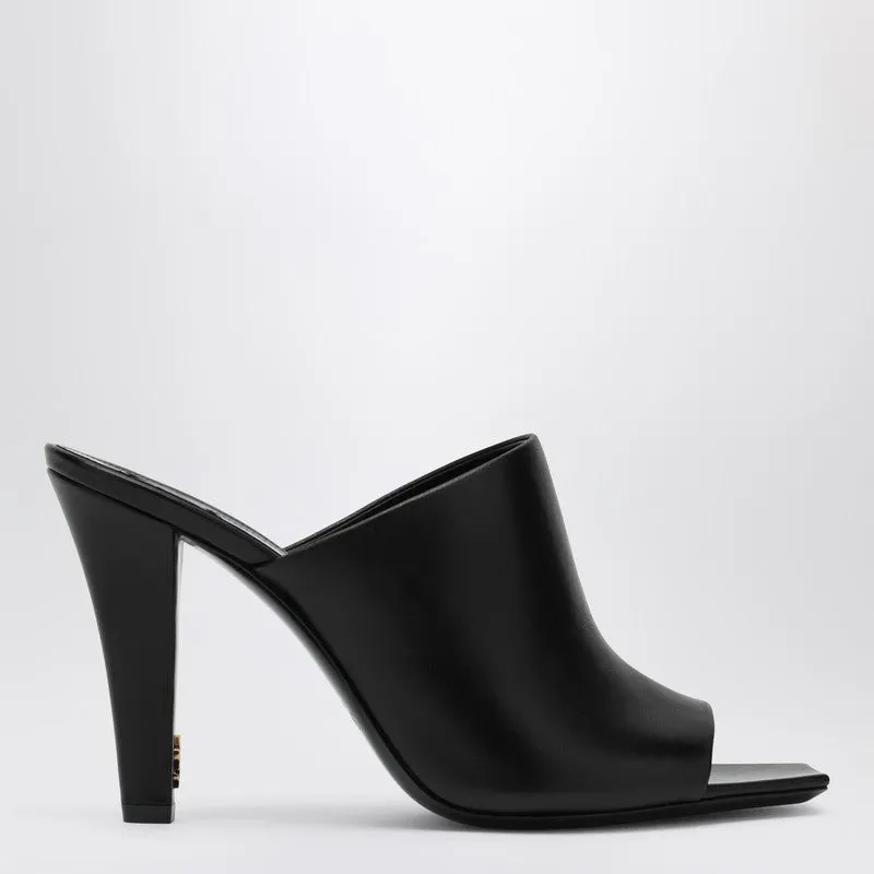 Black Leather Mule Jill sold by Wanan Luxury