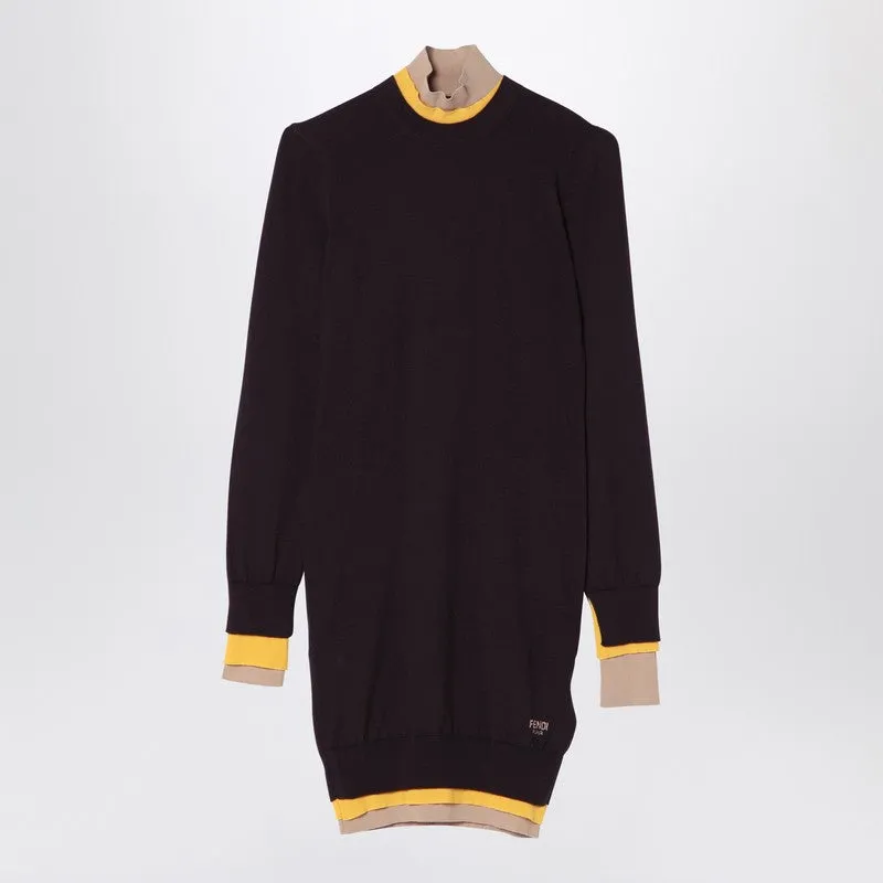 Dark Purple Wool Dress sold by Wanan Luxury