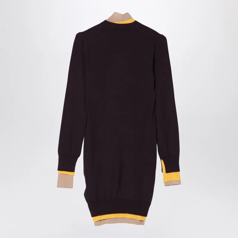 Dark Purple Wool Dress sold by Wanan Luxury product image thumbnail 2