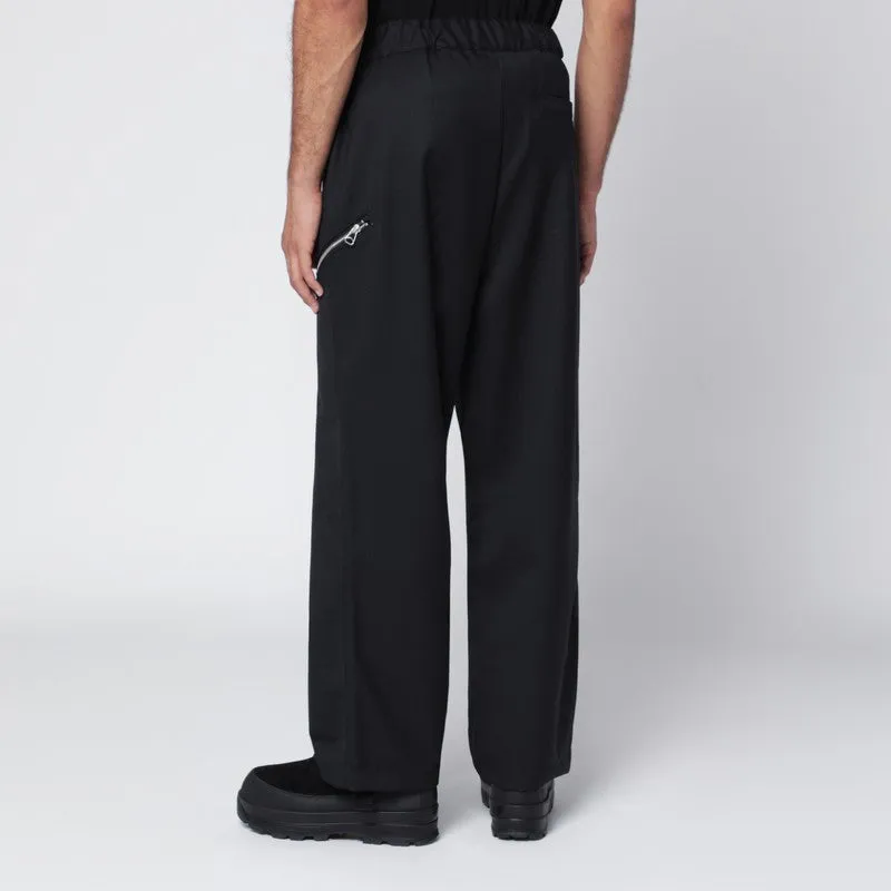 Black Regs Trousers In Wool Blend sold by Wanan Luxury product image thumbnail 2