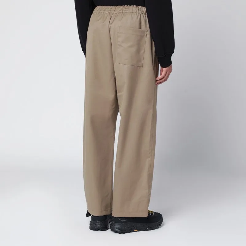 Beige Base Trousers In Wool Blend sold by Wanan Luxury product image thumbnail 2