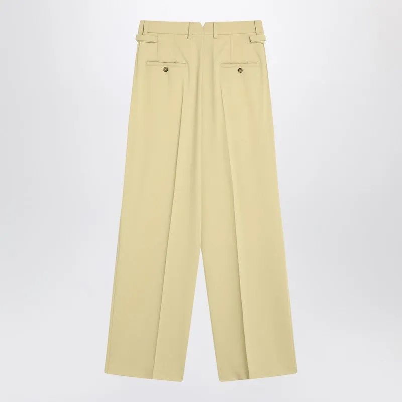 Wide Lime-Coloured Wool Trousers sold by Wanan Luxury product image thumbnail 2
