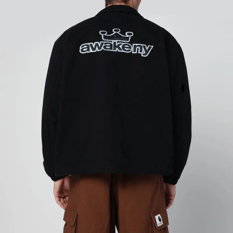 Black Zip-Up Overshirt With Logo sold by Wanan Luxury product image thumbnail 2