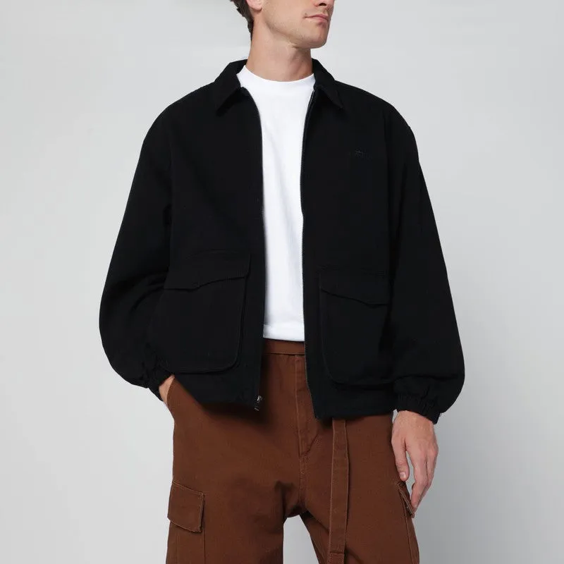 Black Zip-Up Overshirt With Logo sold by Wanan Luxury