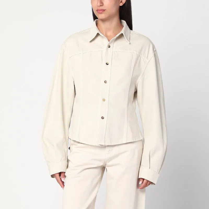 Ecru Denim Shirt made by Haikure