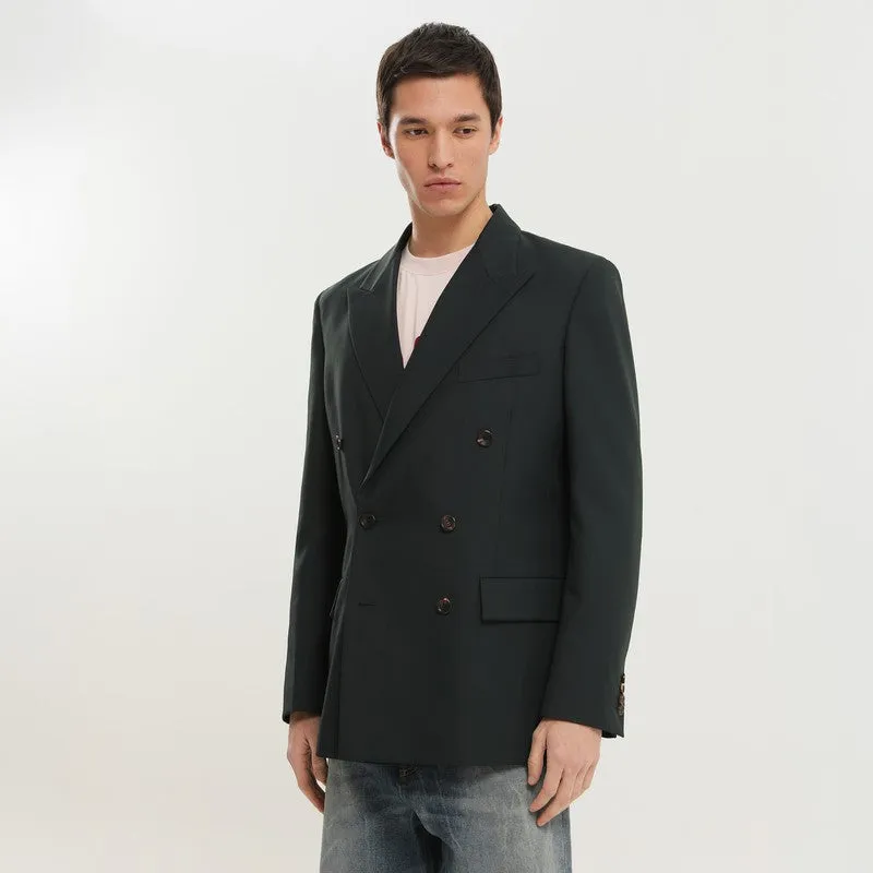 Dark Green Double-Breasted Blazer made by 1989 Studio