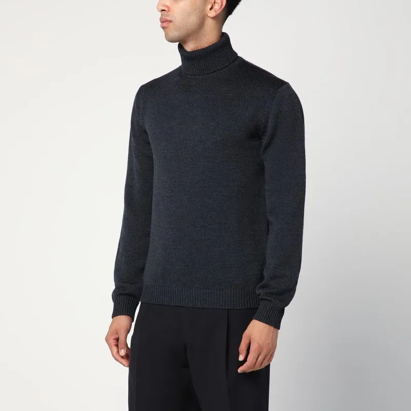 Anthracite Grey Wool Turtleneck Sweater sold by Wanan Luxury