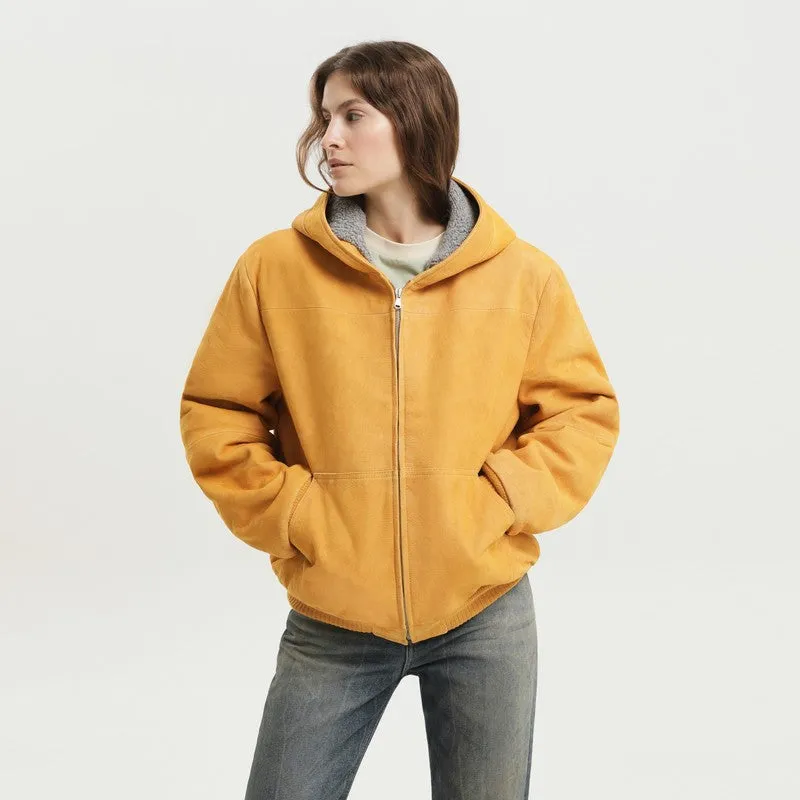 Yellow Suede Hoodie made by 1989 Studio
