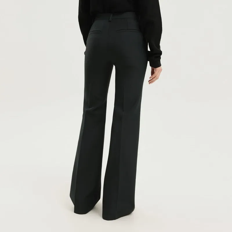 High-Waisted Dark Green Bell-Bottom Pants sold by Wanan Luxury product image thumbnail 2