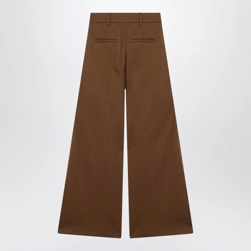 Brown Wool Jersey Trousers sold by Wanan Luxury product image thumbnail 2
