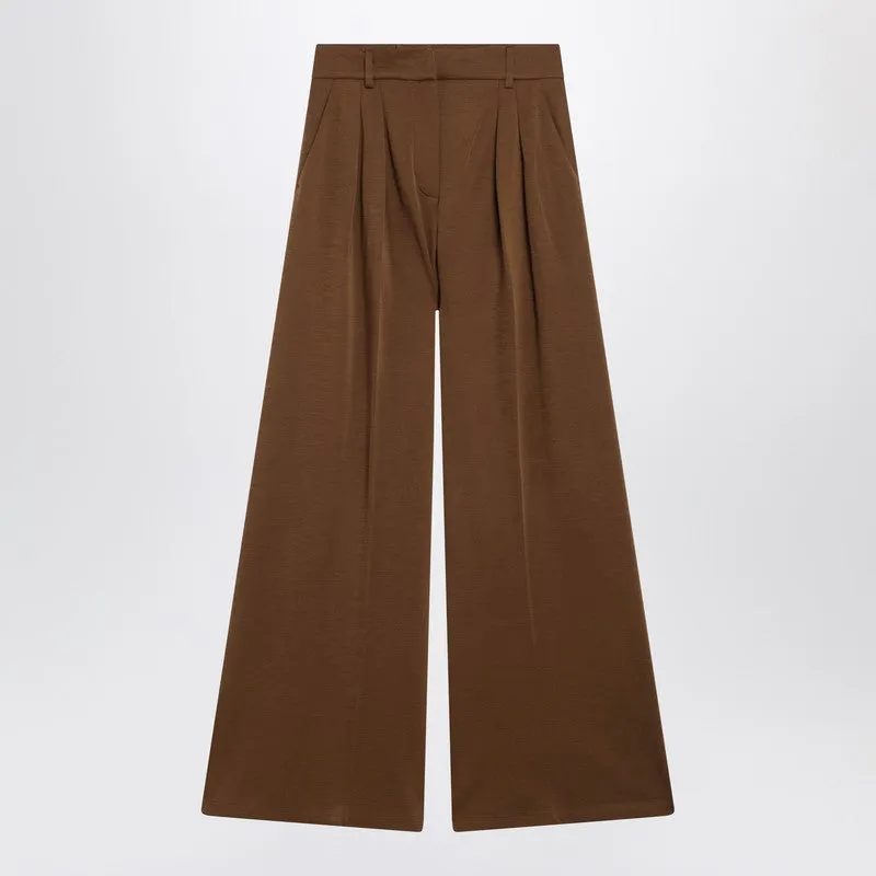 Brown Wool Jersey Trousers sold by Wanan Luxury