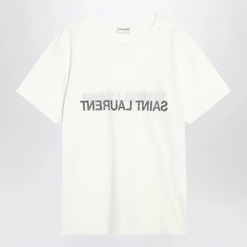 White Cotton Crew-Neck T-Shirt sold by Wanan Luxury