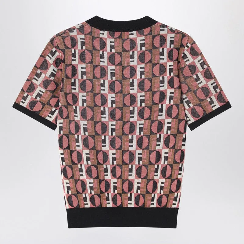 Pink Viscose Jacquard Jumper sold by Wanan Luxury product image thumbnail 2