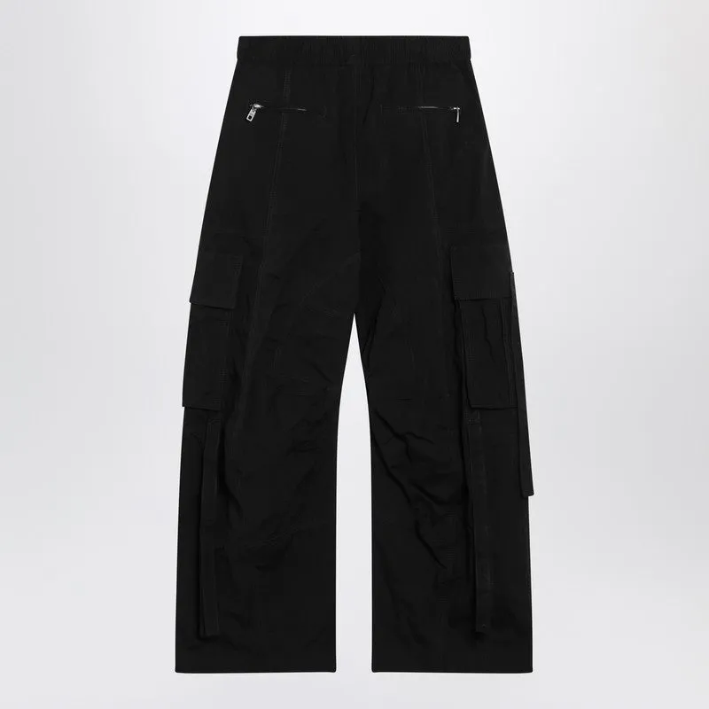 Black Waxed Faille Cargo Trousers sold by Wanan Luxury product image thumbnail 2