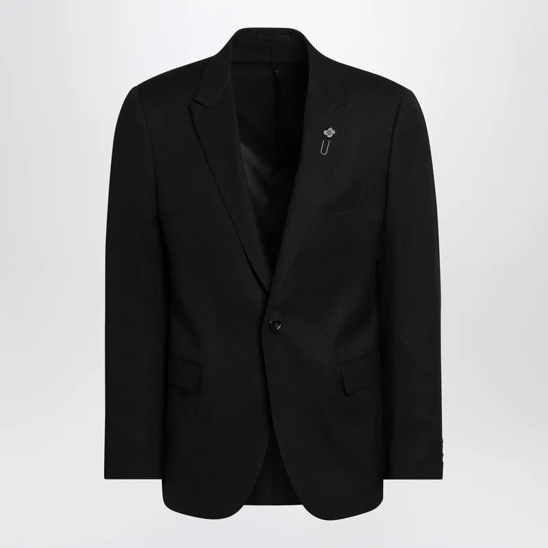 Black Single-Breasted Jacket In Wool Blend sold by Wanan Luxury