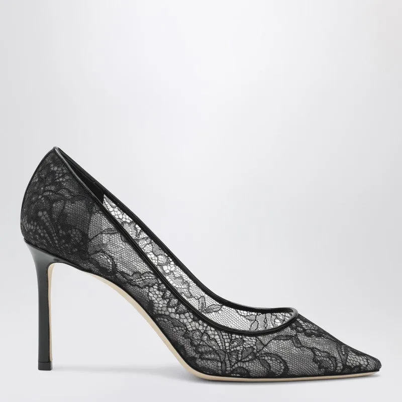 Romy 85 Pumps In Lace With Logo sold by Wanan Luxury
