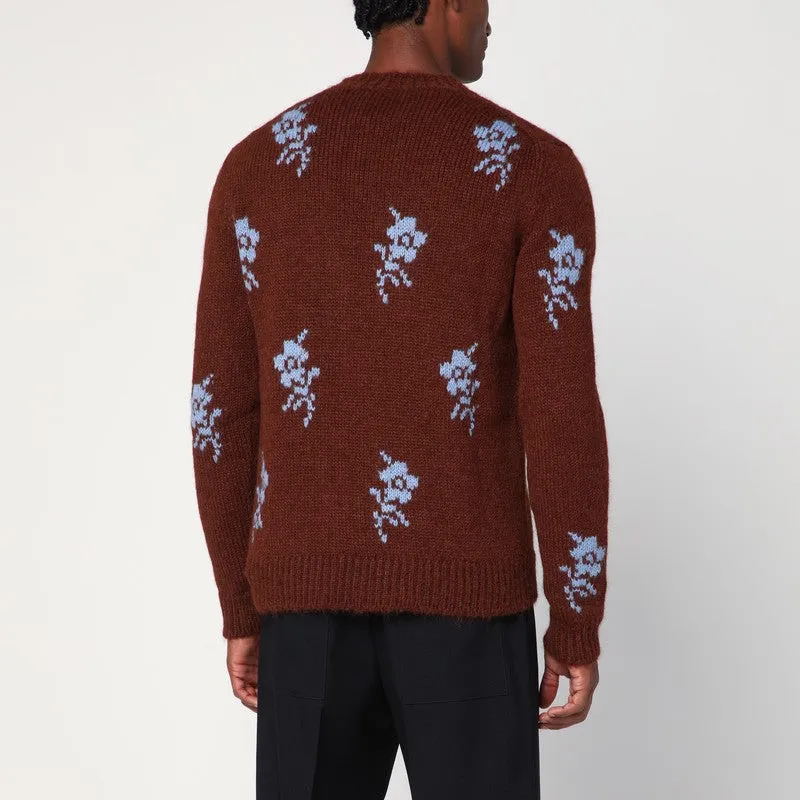 Brick-Coloured Alpaca Sweater With Embroidery sold by Wanan Luxury product image thumbnail 2