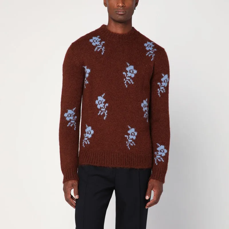 Brick-Coloured Alpaca Sweater With Embroidery made by Jil Sander