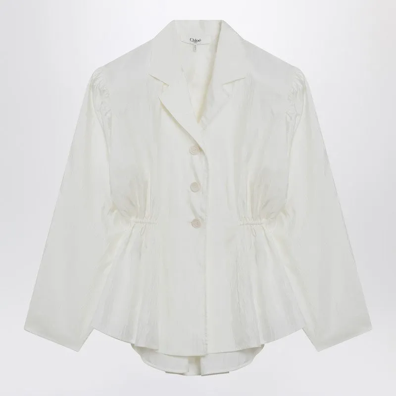 Ivory Silk-Blend Blouse sold by Wanan Luxury