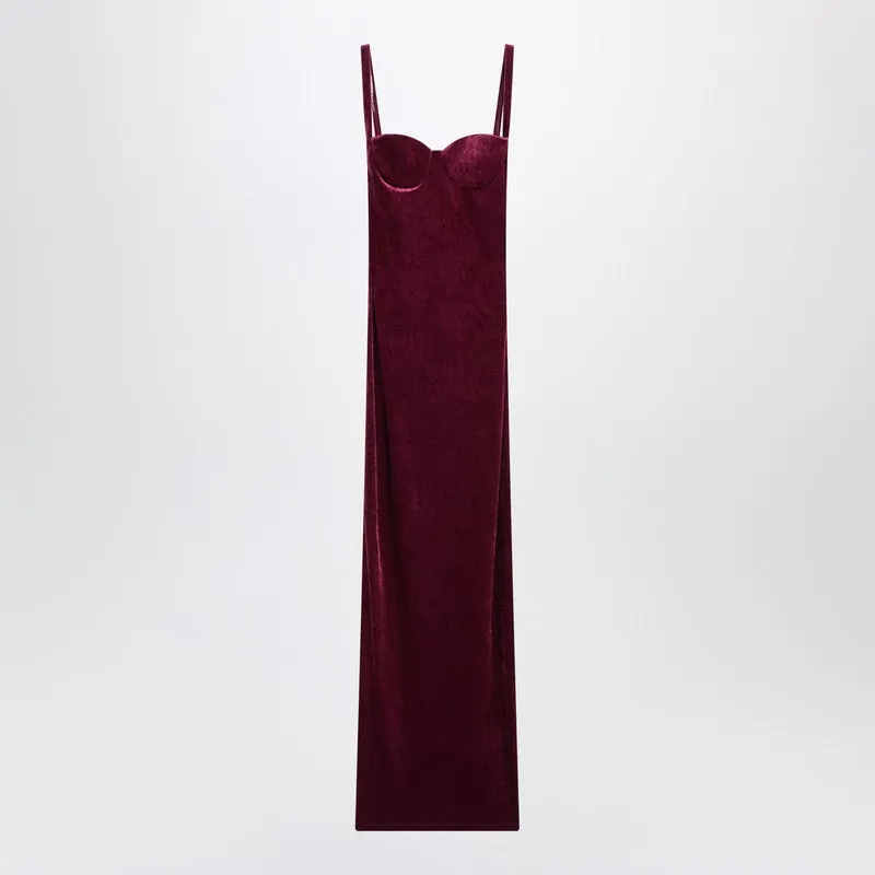 Long Plum-Colored Velvet Dress made by Balenciaga