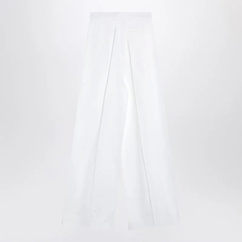 White Pleated Cotton Trousers sold by Wanan Luxury product image thumbnail 2