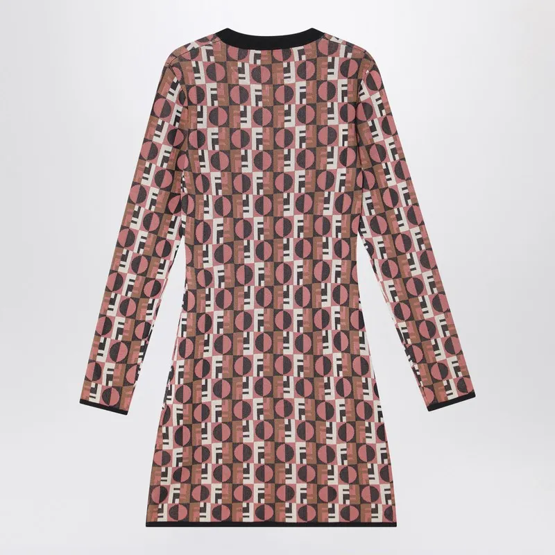 Pink Viscose Jacquard Dress sold by Wanan Luxury product image thumbnail 2