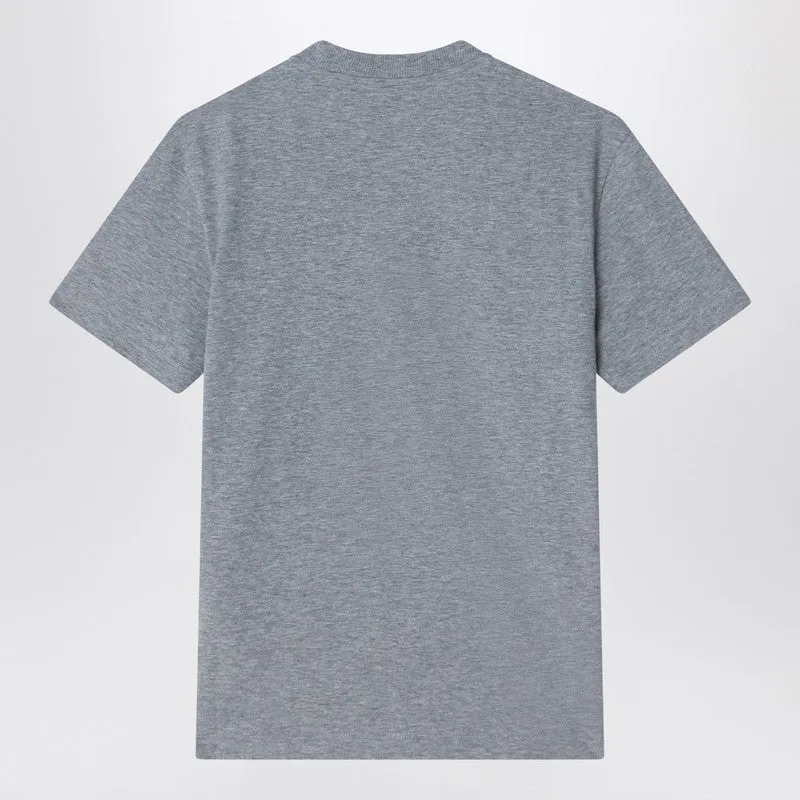 Grey Melange Cotton T-Shirt sold by Wanan Luxury product image thumbnail 2
