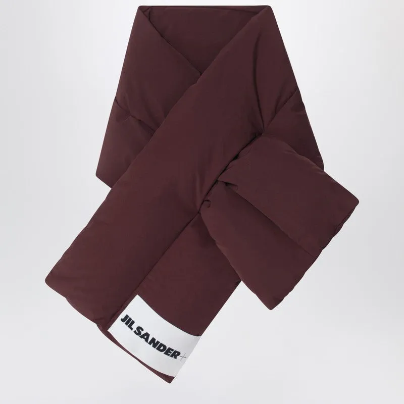 Plum Padded Scarf With Logo made by Jil Sander