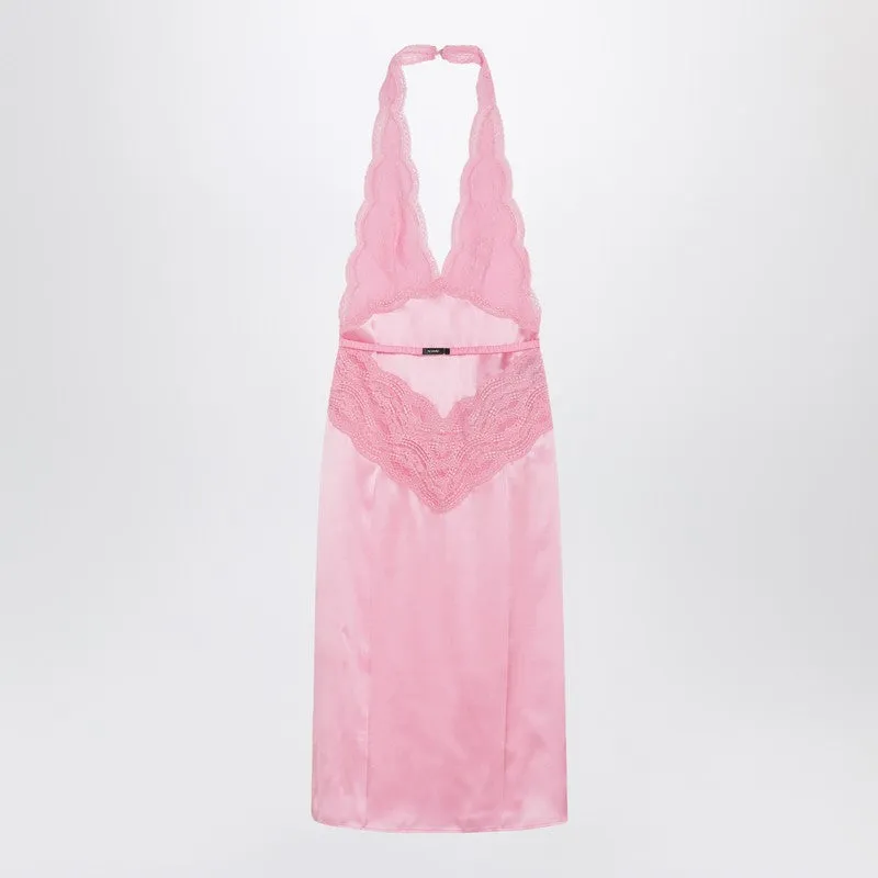 Pink Satin And Lace Dress made by Gucci