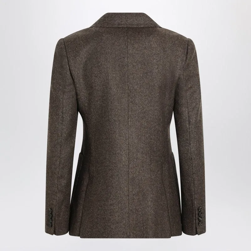 Brown Single-Breasted Jacket In Wool Tweed sold by Wanan Luxury product image thumbnail 2