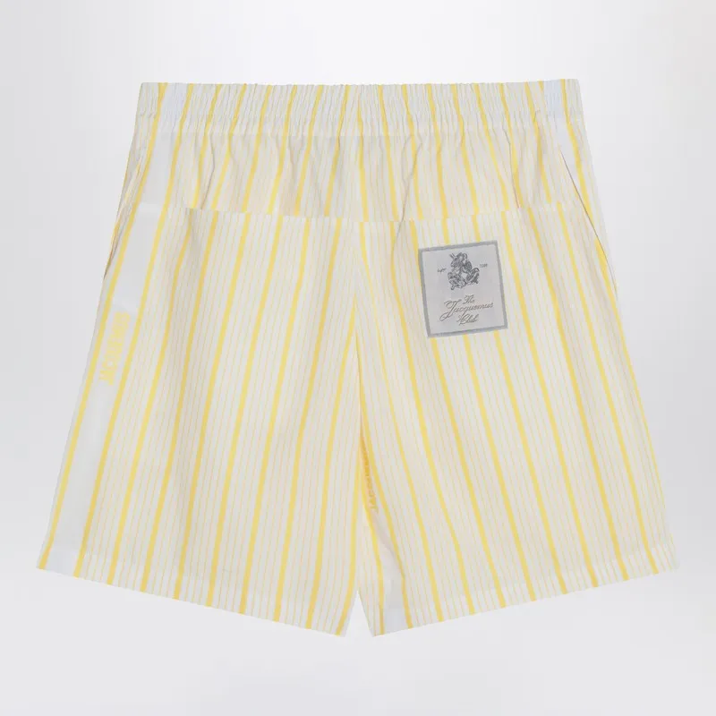 White, Yellow Striped Bermuda Shorts With Logo sold by Wanan Luxury product image thumbnail 2