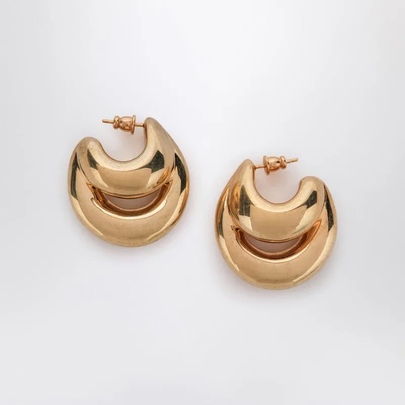 Blow Up Huggies Earrings In Gold Tone sold by Wanan Luxury