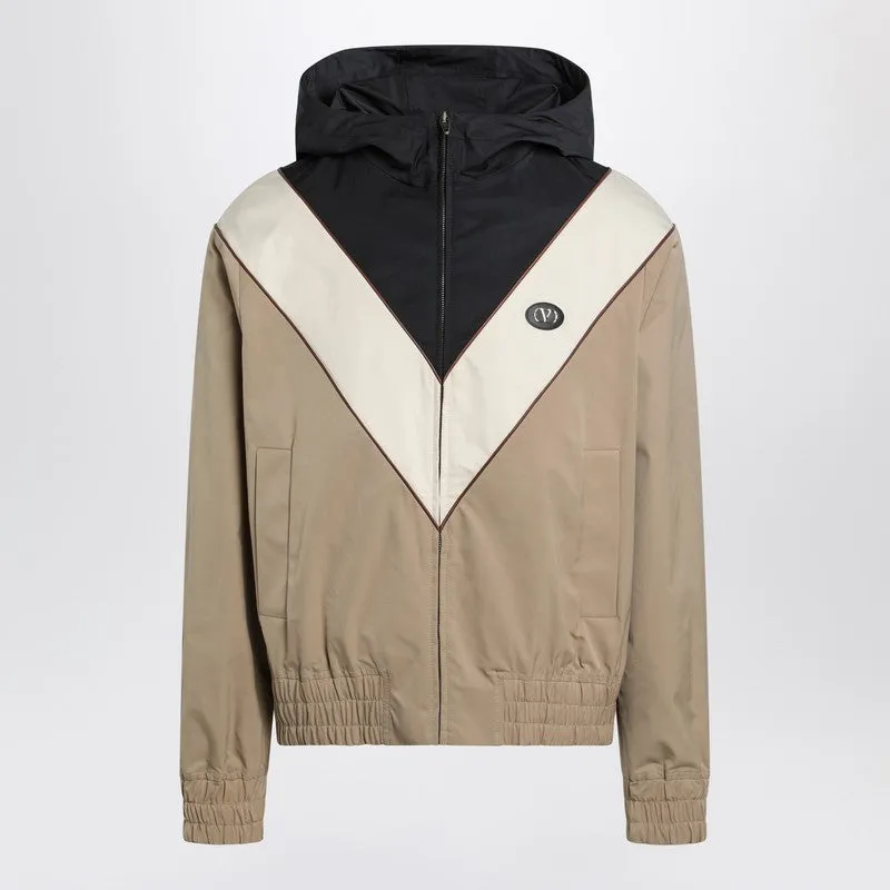 Black Butter And Camel Jacket With Vlogo Patch sold by Wanan Luxury